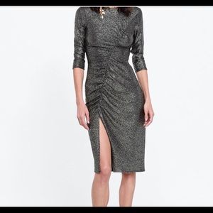 Sparkle knee length side slit dress